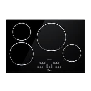Built-in 30 in. 240V Electric Stove Smooth Surface Cooktop Black with 4 Elements