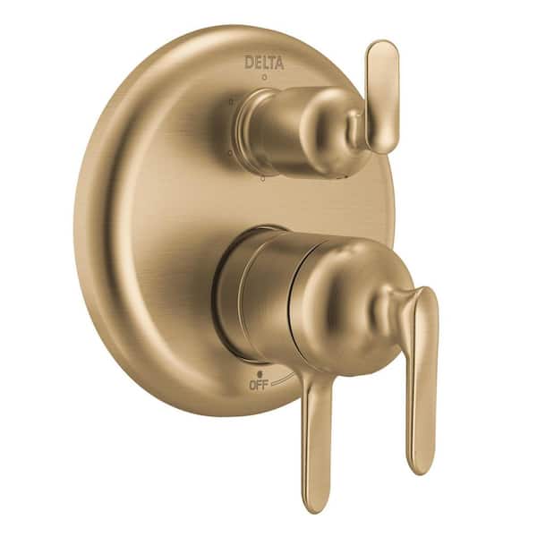 Bonacci 6-Setting Integrated Diverter 3-Handle Valve Trim Kit in Lumicoat Champagne Bronze (Valve Not Included)