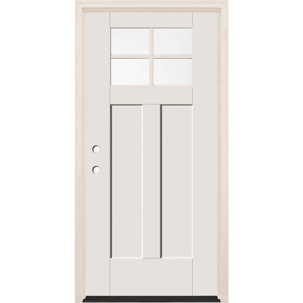 36 in. x 80 in. Right-Hand Clear Glass Unfinished Fiberglass Prehung Front Door with 4-9/16 in. Frame and Bronze Hinges price history on PriceWatchPro