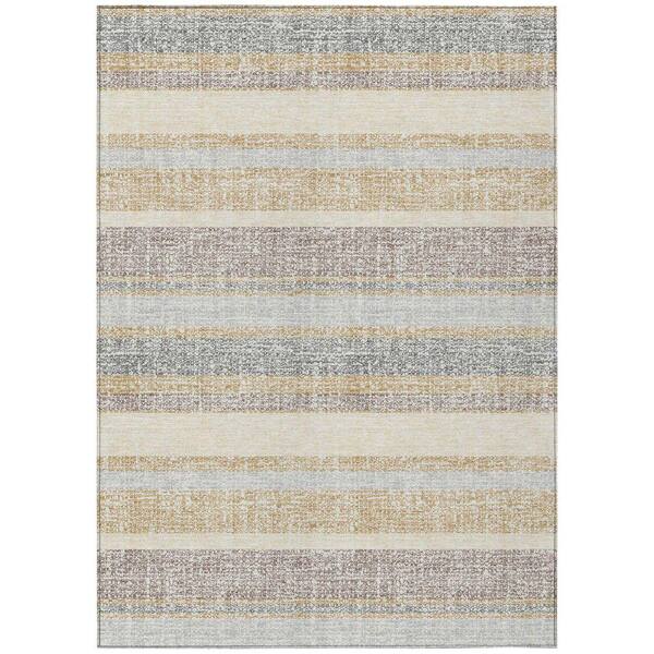 Chantille Machine Washable Indoor/Outdoor Abstract ACN2122 Gold 2 ft. 6 in. x 3 ft. 10 in. Area Rug