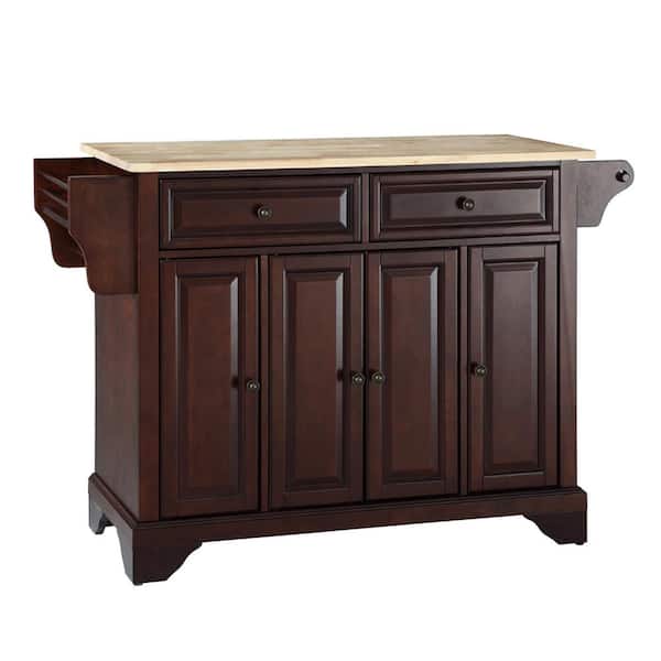 CROSLEY FURNITURE Lafayette Mahogany Kitchen Island with Wood Top