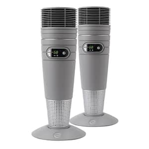 1500-Watt 25 in. Gray Oscillating Electric Tower Ceramic Space Heater (2-Pack)