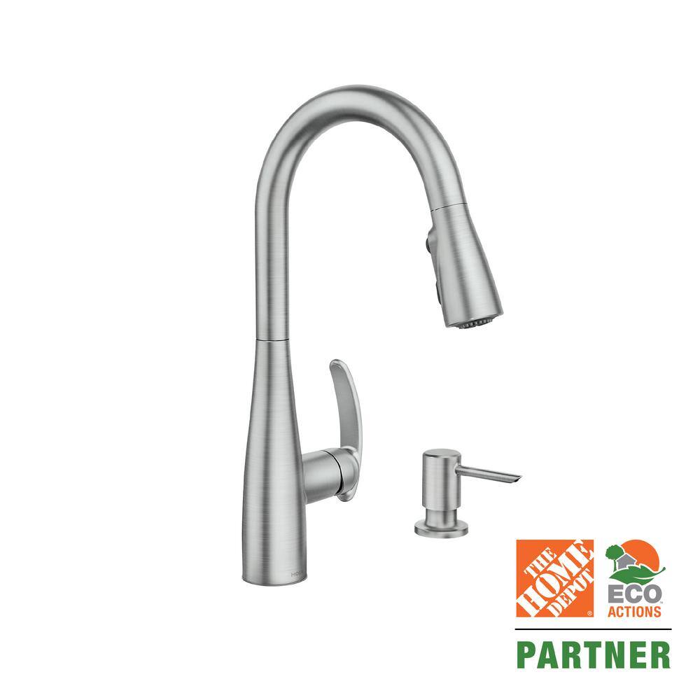 MOEN Reyes Single-Handle Pull-Down Sprayer Kitchen Faucet with Reflex and Power Clean in Spot Resist Stainless