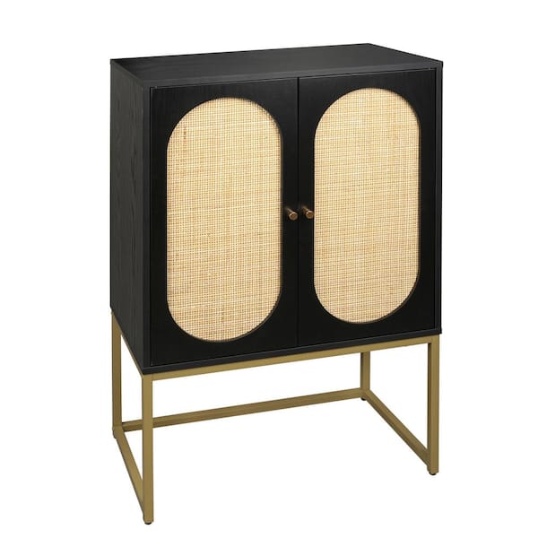 sumyeg Black 41.23 in. H 2 Door Accent Storage Cabinet with Adjustable Shelves