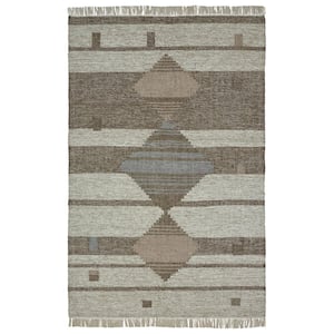 Sayah Grey 5 ft. x 8 ft. Eco-Friendly Modern Geometric Handwoven Wool and Cotton Area Rug