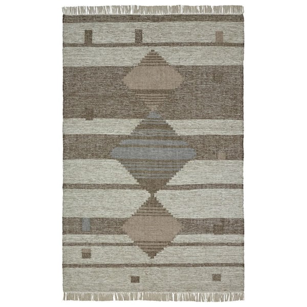 SUPERIOR Sayah Grey 5 ft. x 8 ft. Eco-Friendly Modern Geometric Handwoven Wool and Cotton Area Rug