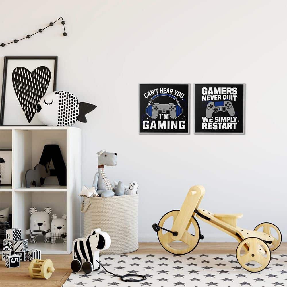 Hardcore Gamer Expressions by Kim Allen 2-Piece Gray Framed Typography Giclee Art Print 12 in. x 12 in. price history on PriceWatchPro