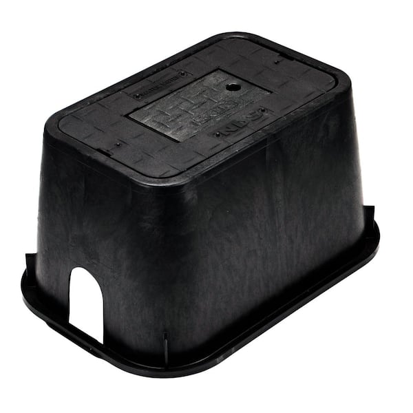 NDS 10 in. X 15 in. Rect. Standard Series Meter Box & Drop-in Cover, Black Box, Black Cover with Reader Door, Water Meter