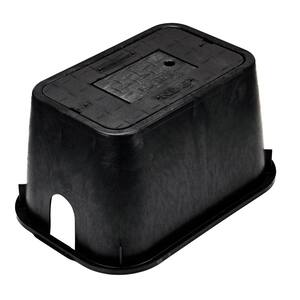 10 in. X 15 in. Rect. Standard Series Meter Box & Drop-in Cover, Black Box, Black Cover with Reader Door, Water Meter