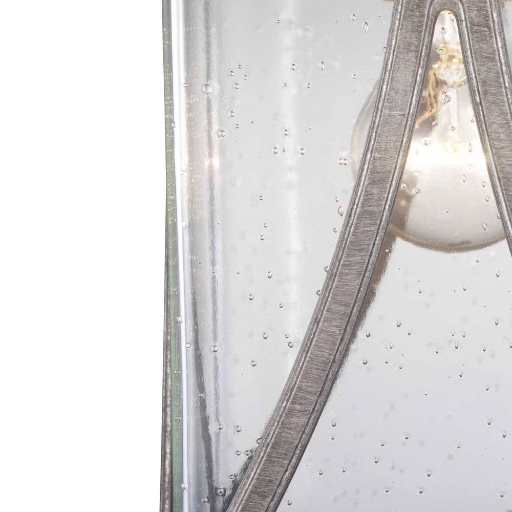 Abbott Antique Pewter Outdoor Hanging Lantern with Seeded Glass