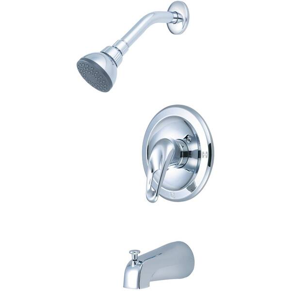 Olympia Faucets Elite 1-Handle Wall Mount Tub and Shower Faucet Trim Kit in Polished Chrome with Loop Handle (Valve not Included)