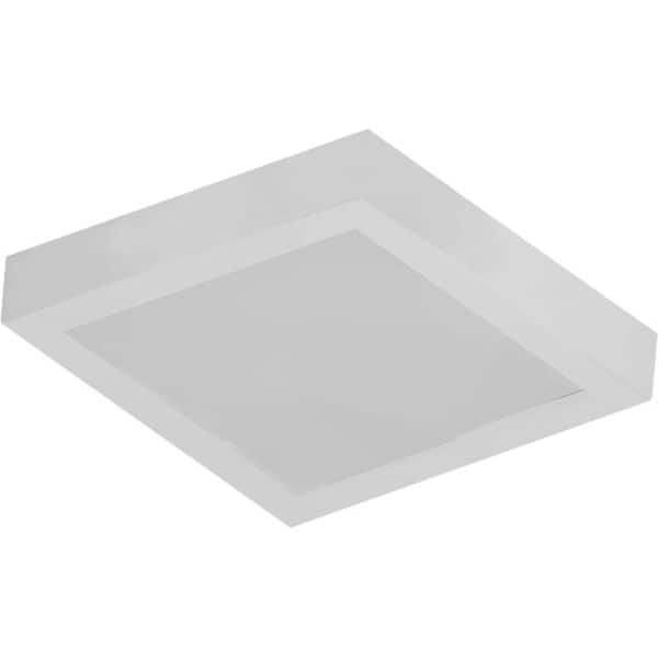 Volume Lighting 8 in. 1-Light White Integrated LED Indoor Mini Square Ceiling Flush Mount/Wall Mount Sconce - White Acrylic Square Lens