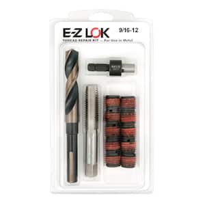 Repair Kit for Threads in Metal - 9/16-12 - 10 Self-Locking Steel Inserts with Drill, Tap and Install Tool