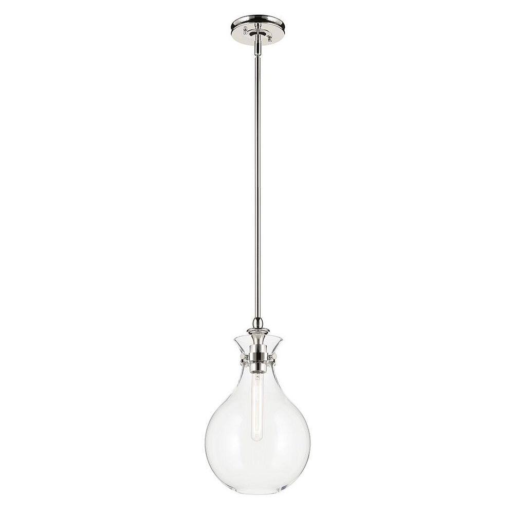 Laria 9.75 in. 1 Light Pendant with Clear Glass in Polished Nickel price history on PriceWatchPro
