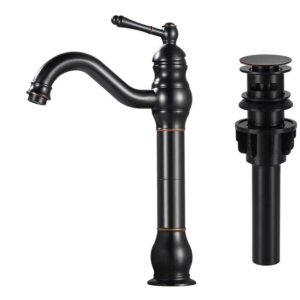 Single Hole Single Handle Waterfall Vessel Sink Faucet with Pop-up Drain in Oil Rubbed Bronze price history on PriceWatchPro