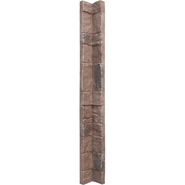 Ekena Millwork 3 in. x 3 in. Shasta Composite Universal Inside Corner for StoneWall Faux Stone Siding Panels