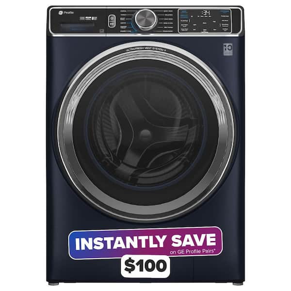 Profile 5.3 cu. ft. Smart Front Load Washer in Sapphire Blue w/OdorBlock UltraFresh Vent System, Microban, Tier 2 EStar