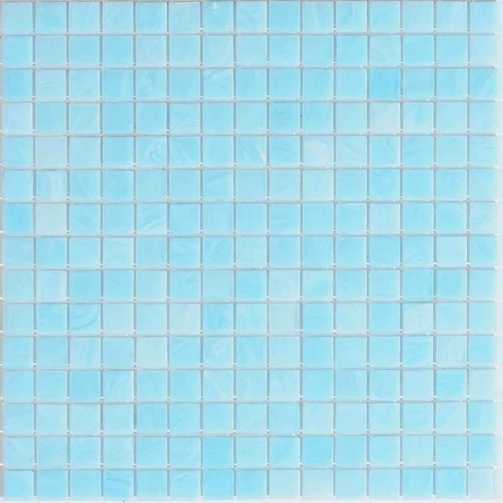 "Celestial 4"" x 6"" Glossy Baby Blue Glass Mosaic Uniform square Wall and Floor Sample Tile 0.13 sq. ft./Piece (1-Pack)" price history on PriceWatchPro
