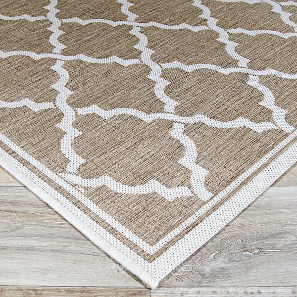 Couristan Monaco Ocean Port Taupe & Sand In/Out Rug 
