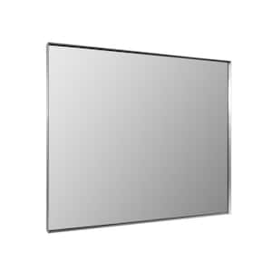 40 in. W x 30 in. H Large Rectangular Aluminium Framed Wall Bathroom Vanity Mirror in Silver