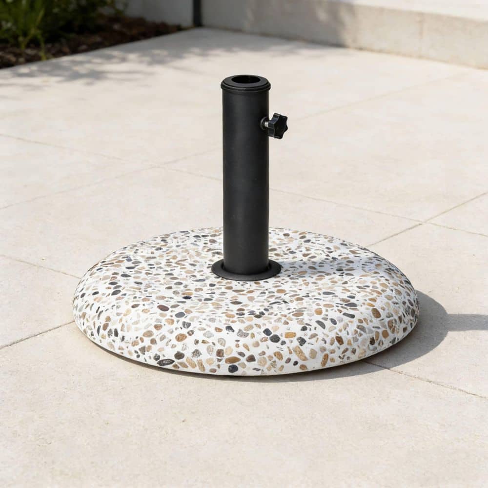 greystone form patio umbrella base Grey leaving more space for your patio Abble 42 lbs Granite Square
