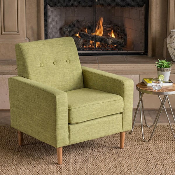 Sawyer Muted Green and Natural Upholstered Club Chair