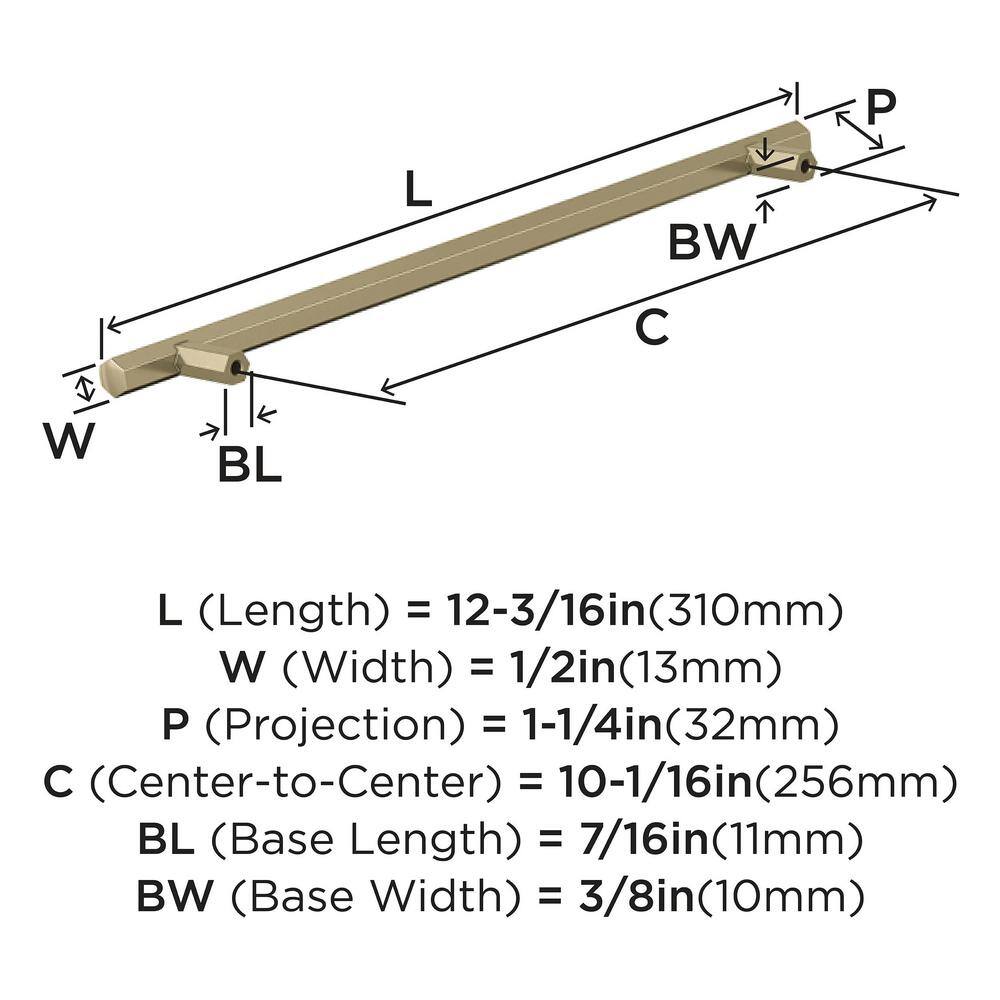 Golden Champagne 10-1/16 inch Modern Cabinet Bar Pull