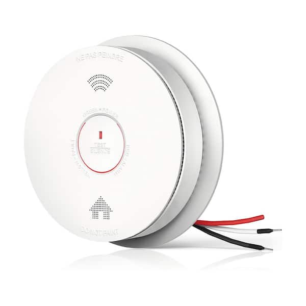 Hardwired Interconnected Smoke and Carbon Monoxide Detector with lithium Battery,Smoke, Co Combo Alarm with Voice Alert
