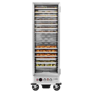 33 in. Commercial Insulated Heated Holding/Proofing Cabinet with 36 Pan Capacity and Glass Door in Silver Buffet Server