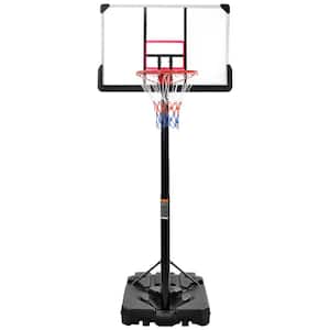 Outdoor Black 6.6 ft. x 10 ft. H Adjustable Portable Basketball Hoop with LED Basketball Hoop Lights