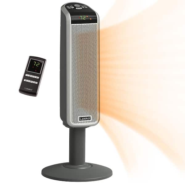 Lasko Pedestal Tower 29 in. 1500-Watt Electric Ceramic Oscillating Space Heater with Digital Display and Remote Control