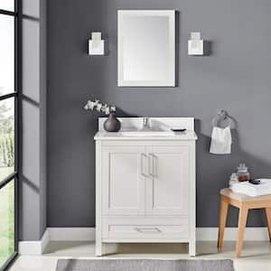 Home Decorators Collection Moorside 36 in. W x 19 in. D x 34 in. H Single  Sink Bath Vanity in Sweet Maple with White Engineered Stone Top Moorside  36SM - The Home Depot