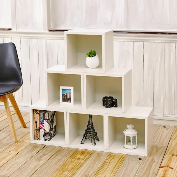 Way Basics Stackable Modular Storage 6 Cubes White