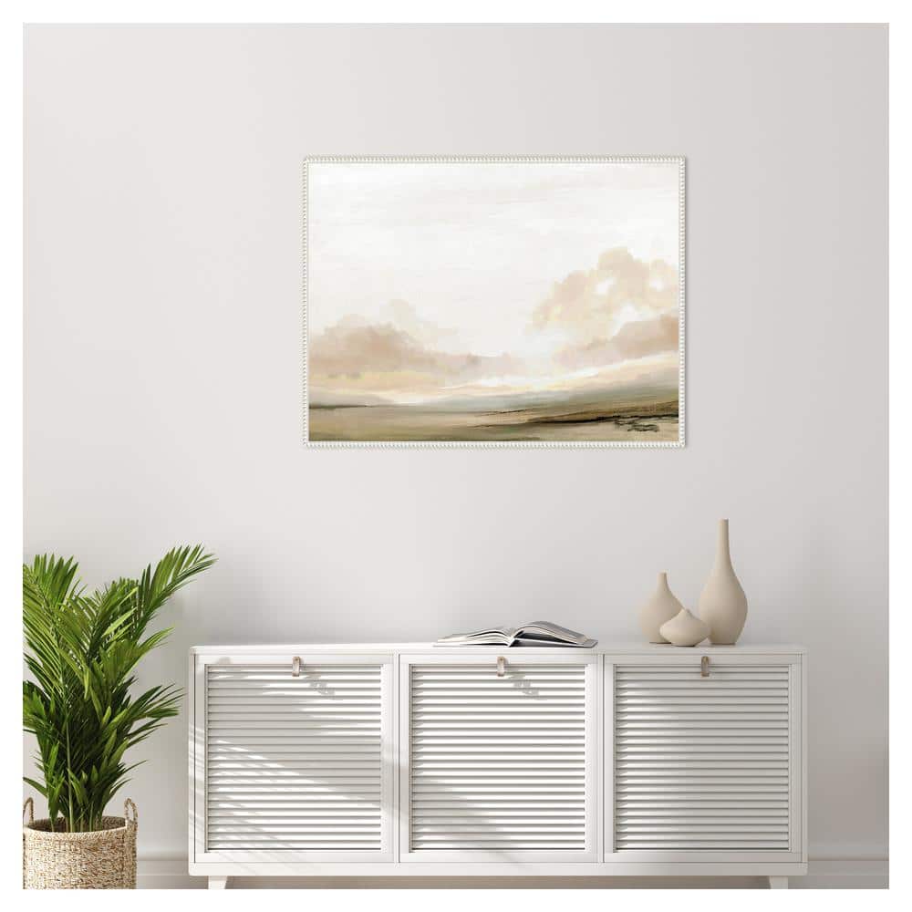 Southern Landscape Abstract Canvas Wall Art with White Floater Frame