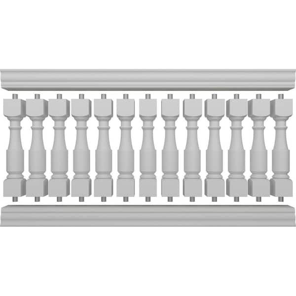 Ekena Millwork Fiberthane Hamilton Balustrade 84 in. L x 42 in. H Fiberglass Railing Kit