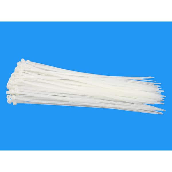 24 in. Cable Zip Tie 175 lbs. Multi-Purpose Self-Locking Clear (300-Pack)