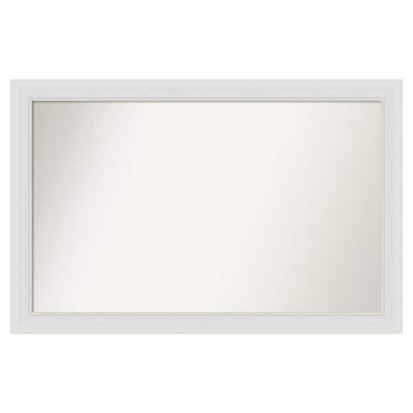 Amanti Art Flair Soft White Narrow 40 in. x 26 in. Custom Non-Beveled Satin Recyled Polystyrene Bathroom Vanity Wall Mirror