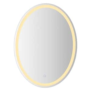 Dane 36 in. W x 28 in. H Oval Frameless Antifog Front/Back-Lit Tri-Color Wall Bathroom Vanity Mirror with Smart Touch