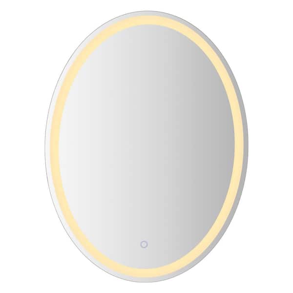 Dane 36 in. W x 28 in. H Oval Frameless Antifog Front/Back-Lit Tri-Color Wall Bathroom Vanity Mirror with Smart Touch