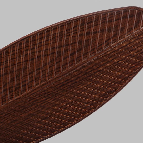 Generation Lighting - Cruise 52 in. Wet Rated Coastal Outdoor Roman Bronze Ceiling Fan with American Walnut Palm Leaf Blades and Pull Chain