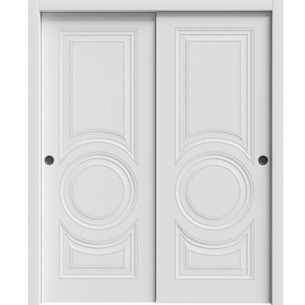 7801 48 in. x 96 in. Sold Core White Color Wood Sliding Door