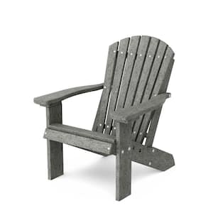 Heritage Dark Gray Plastic Outdoor Child Adirondack Chair