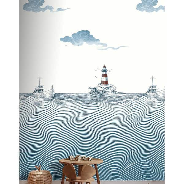 Tides and Beacon Blue Wall Mural