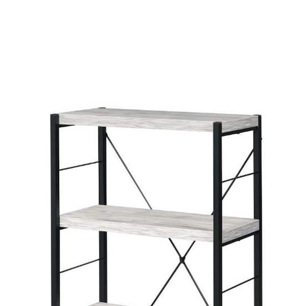 Acme Furniture Jurgen 43 in. Antique White and Black 4-Shelf