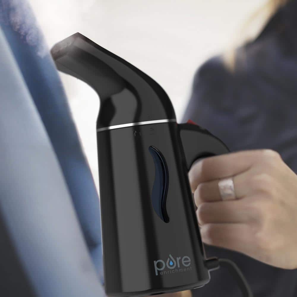 PureSteam Black Portable Fabric Steamer with Ergonomic Handle