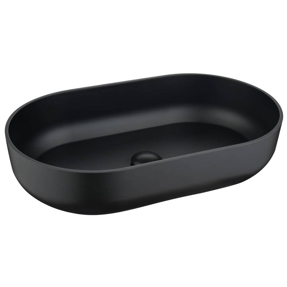 Flynama Acrylic 24 In L X 14 In W X 5 5 In D Rectangular Bathroom   Matte Black Flynama Vessel Sinks W127281983 E 64 1000 