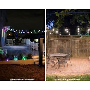 12 Bulb 24 ft. Outdoor/Indoor Classic Color Changing LED String Lights with Remote, Acrylic Edison Bulbs