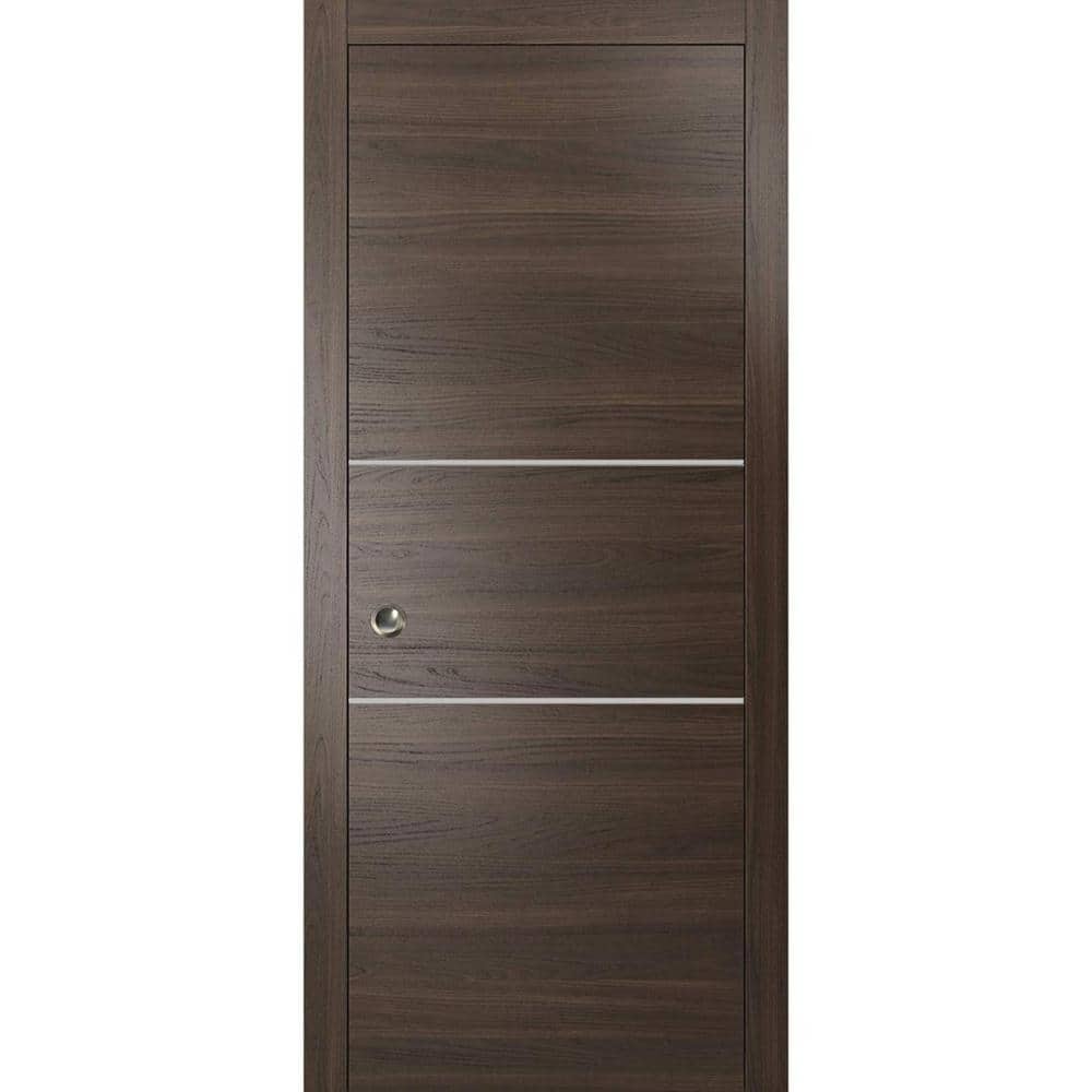 36 in. x 80 in. 1 Panel Chocolate Ash Finished Solid Wood with Honeycomb Sliding Door with Hardware price history on PriceWatchPro