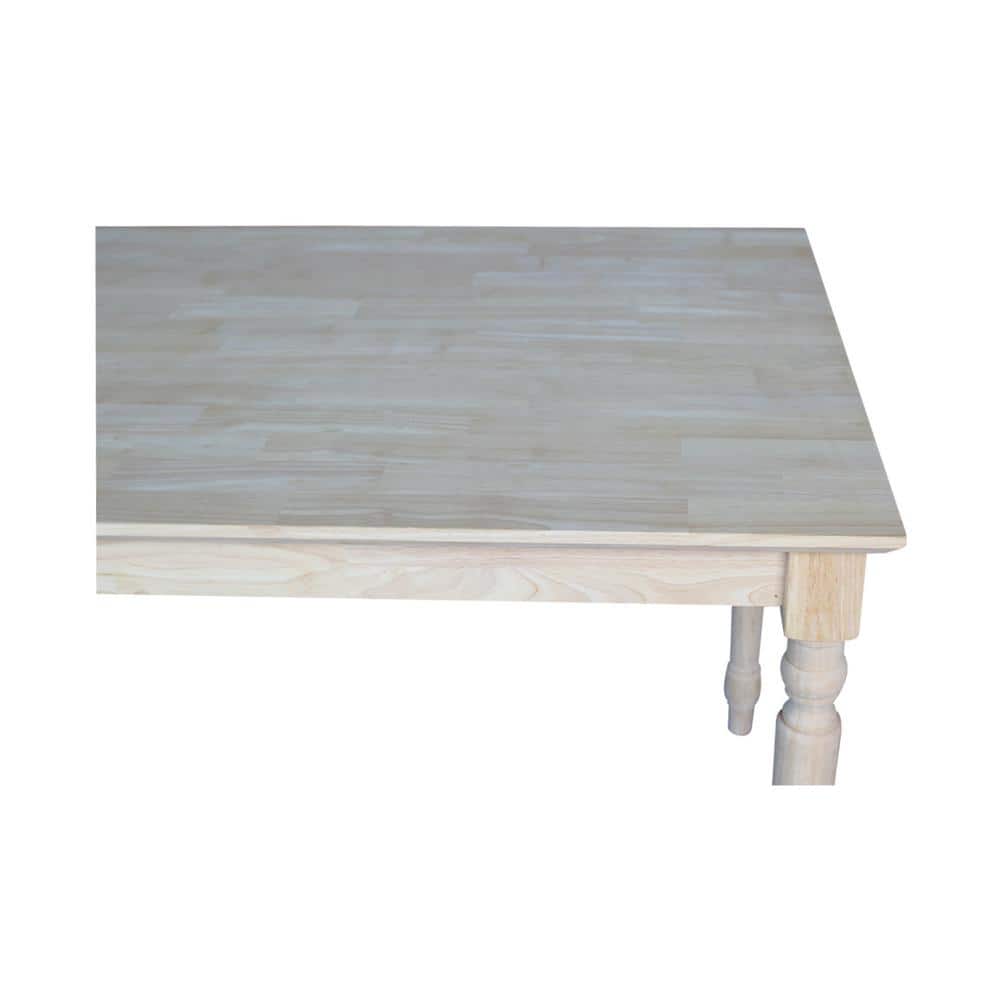 Classic Unfinished Rubberwood 30"x48" Rectangular Dining Table