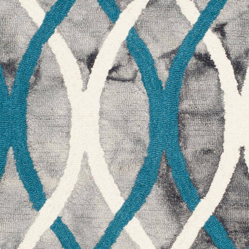 Gray and Blue Hand-Tufted Wool Runner Rug